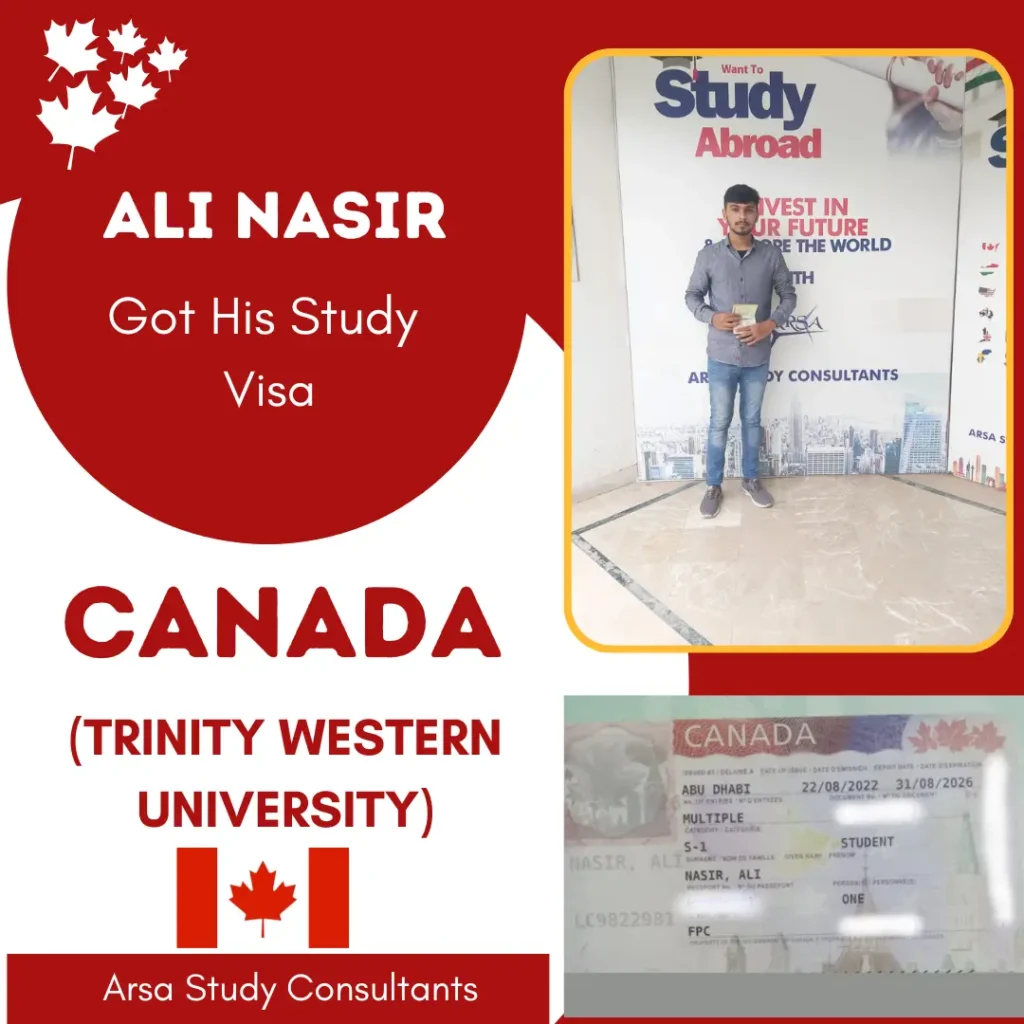 Congratulations Ali Nasir on getting Canada study visa 2023 By ARSA Study Consultants. ARSA Education Consultants - ARSA Study Consultants Official Blog Website - The Best Study VISA Consultants In Lahore